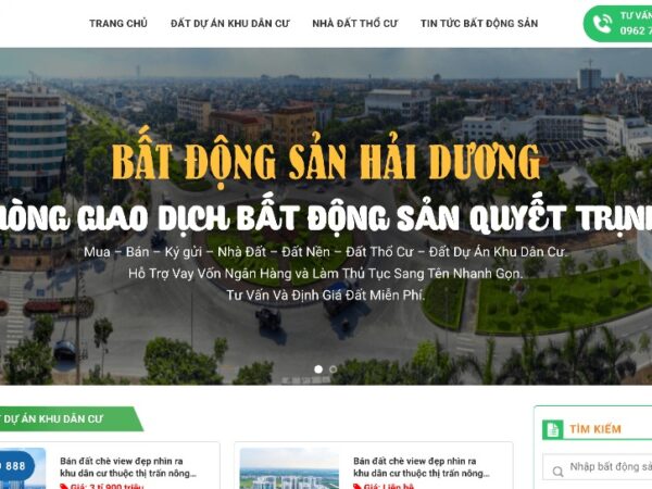 Mẫu website bán bất động sản Hải Dương MBDS11