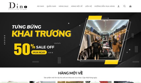 Mẫu website bán thời trang tích hợp giỏ hàng và thanh toán tiện lợi MTT1