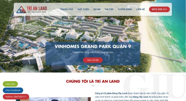 Mẫu website bất động sản dành cho doanh nghiệp MBDS32