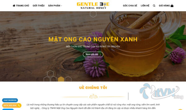 Mẫu website giới thiệu và bán mật ong MTP28