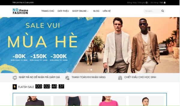 Mẫu website thời trang cao cấp với tích hợp tính năng gợi ý outfit MTT27