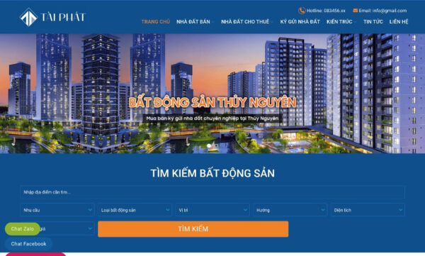 Mẫu website tìm kiếm và bán bất động sản MBDS04