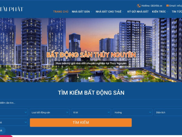 Mẫu website tìm kiếm và bán bất động sản MBDS04