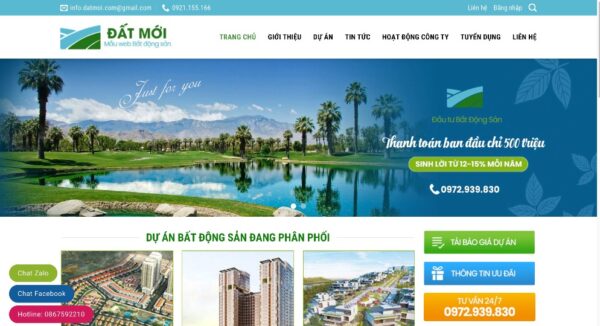 Tăng doanh thu với giao diện website dự án bất động sản thân thiện người dùng MBDS40