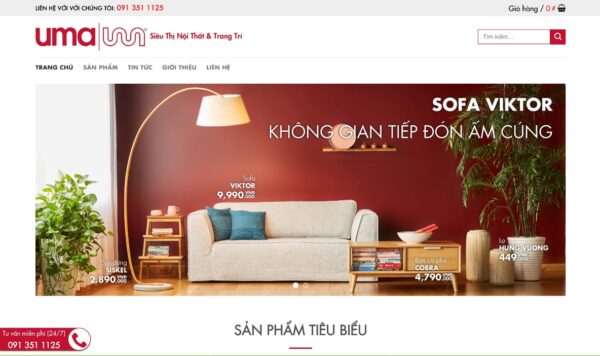 Thiết kế website bán sản phẩm nội thất đơn giản, dễ dàng quản lý MNT69