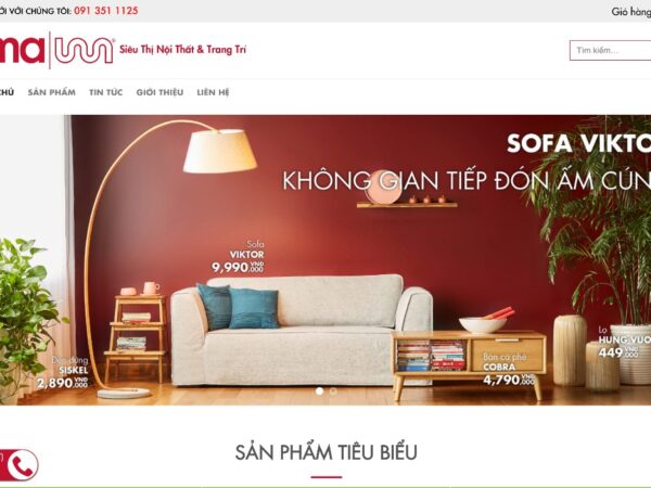 Thiết kế website bán sản phẩm nội thất đơn giản, dễ dàng quản lý MNT69