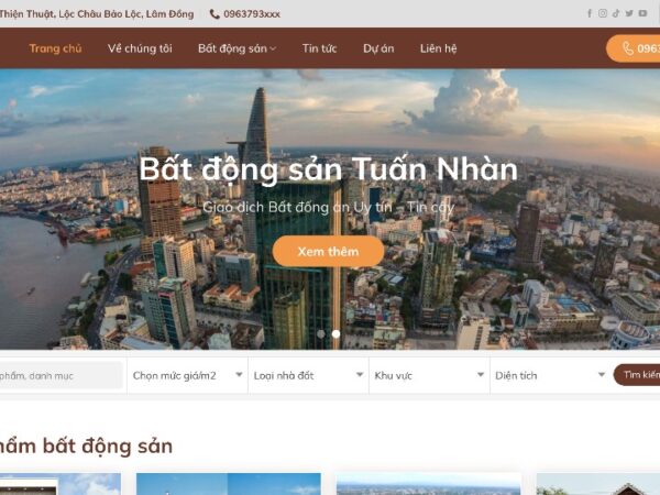 Mẫu giao diện web mua bán bất động sản MBDS08