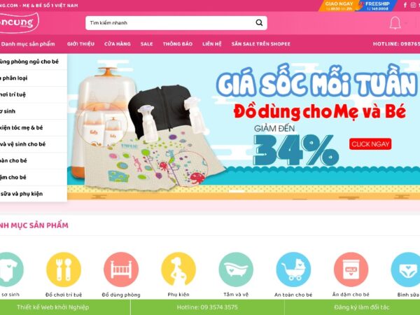 Web bán đồ cho bé sơ sinh giống concung MMB02