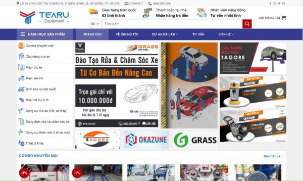 Website bán phụ kiện xe hơi chuyên nghiệp cho đại lý MXH11